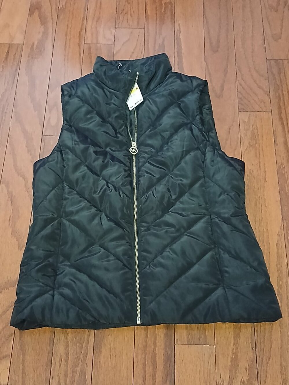 Michael Kors Full Zip Vest Women's Size Medium Black Gold Hardware